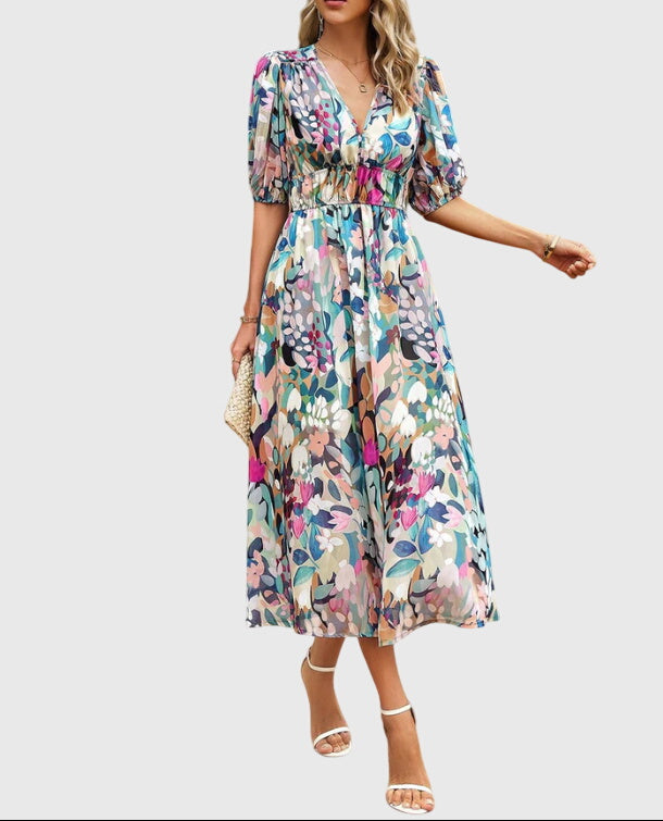 Merlin™ | Flattering Floral Midi Dress