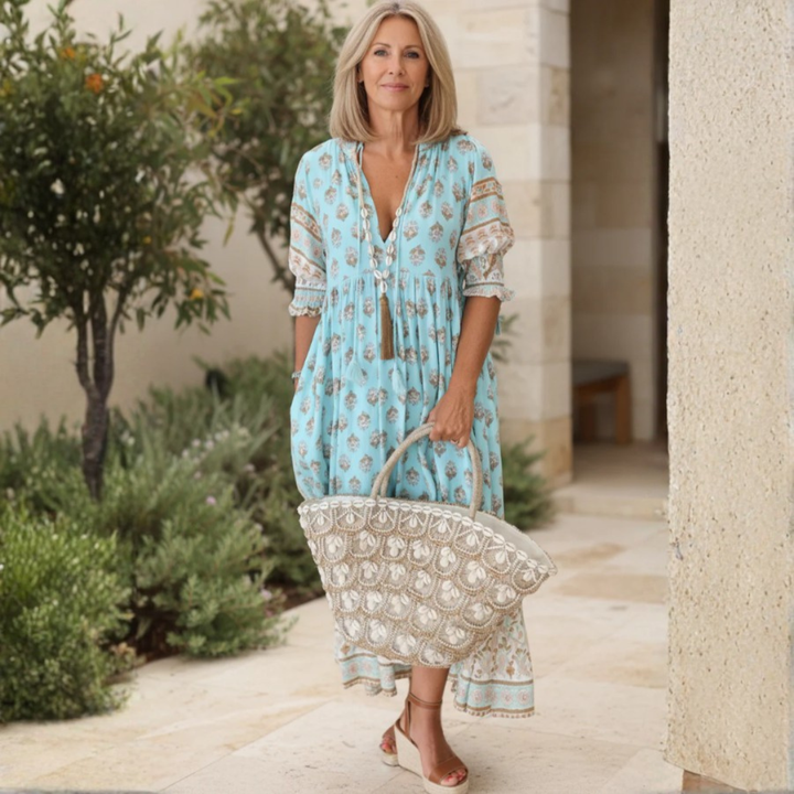 KIARA - PRINTED HALF-SLEEVE DRESS