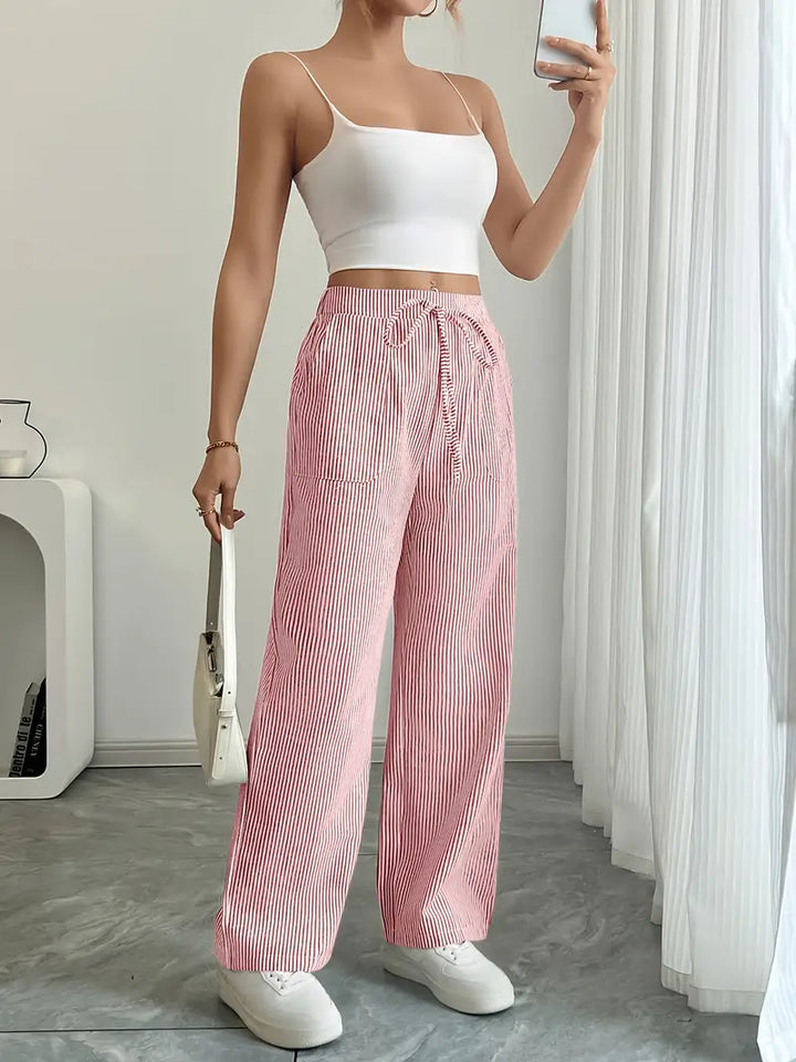 Alina™ | Elegant Striped Trousers with Pockets