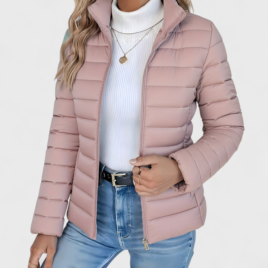 Philipa | Elegant long jacket with high collar