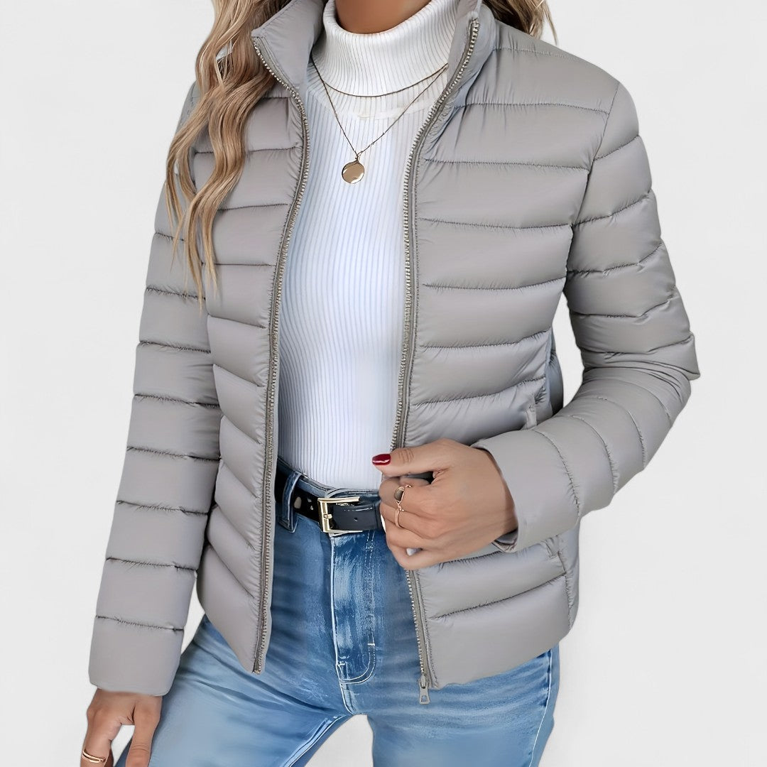 Philipa | Elegant long jacket with high collar