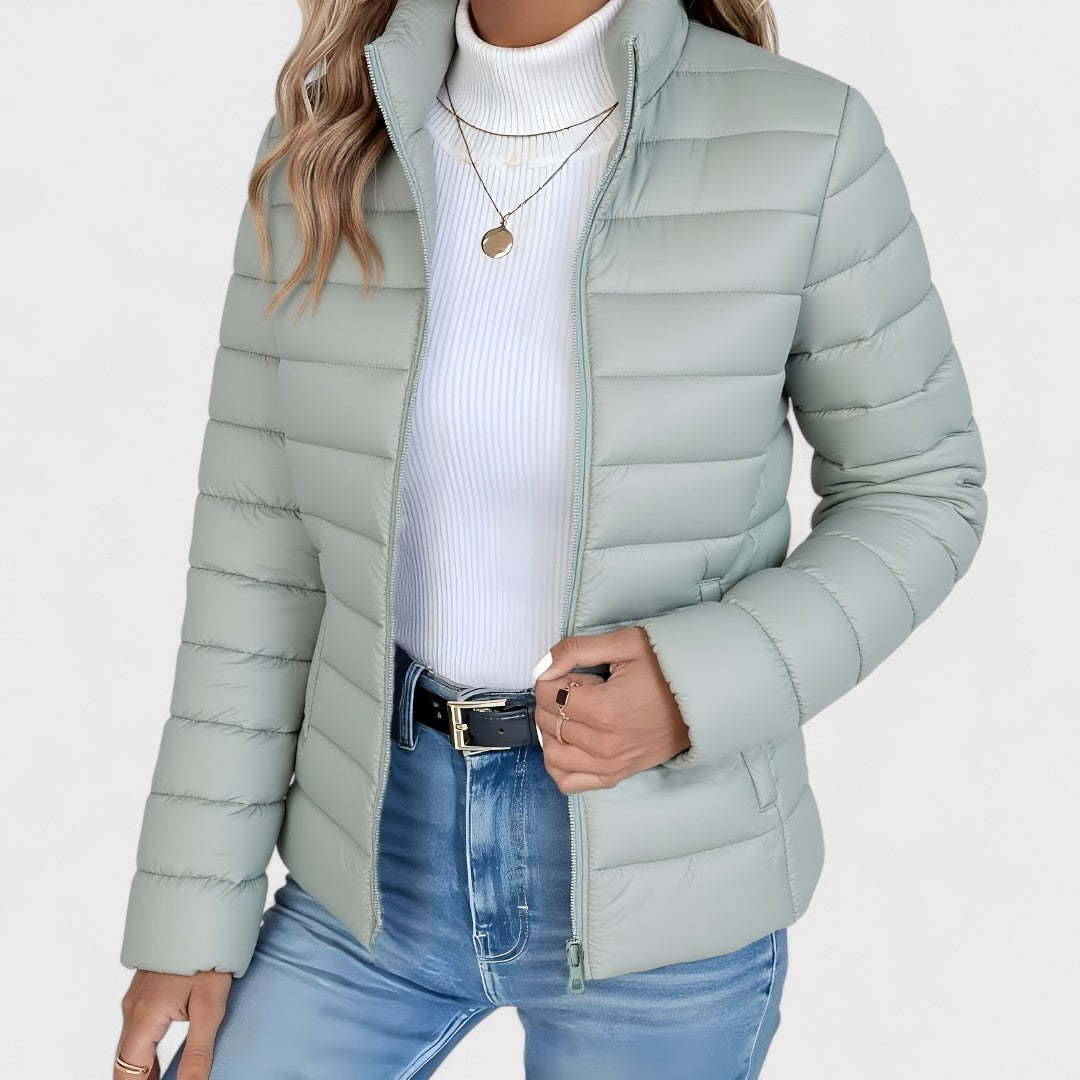 Philipa | Elegant long jacket with high collar