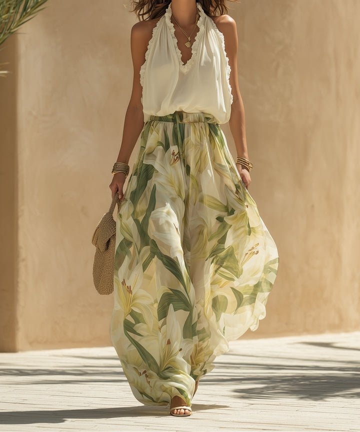 Lysandra | Elegant Printed Lily Fluid Set