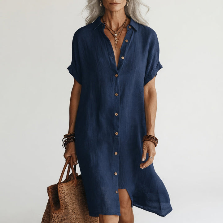 Évanélie™ — Premium Breathable Midi Shirt Dress with Effortless Elegance