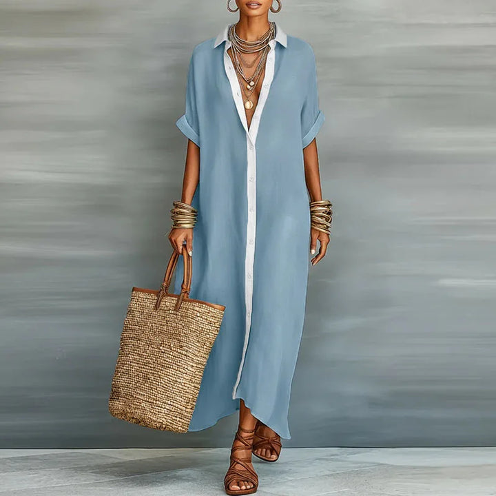 Gemma Linen Long Shirt Sundress