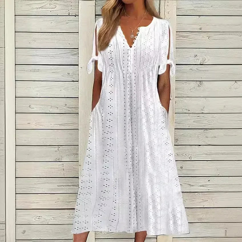 Lace Dress with V-Neck for Women