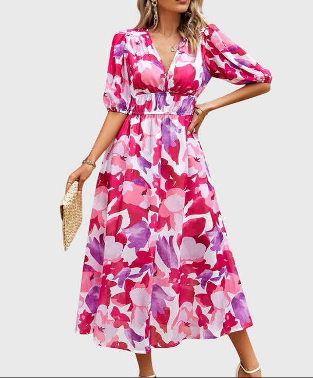 Merlin™ | Flattering Floral Midi Dress