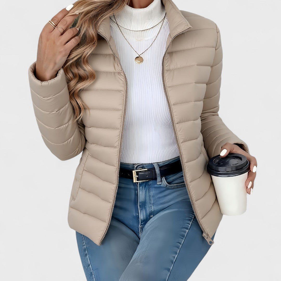 Philipa | Elegant long jacket with high collar