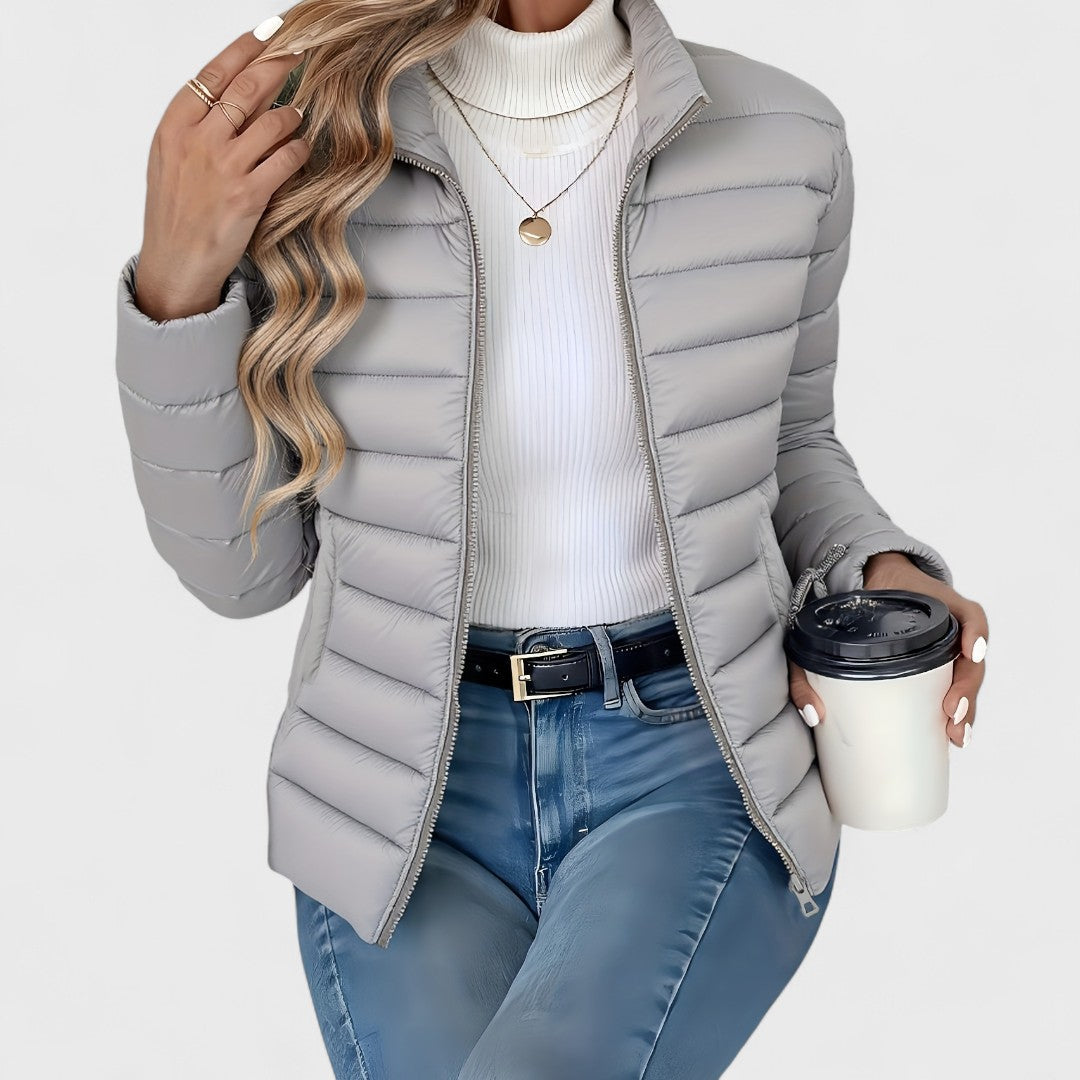 Philipa | Elegant long jacket with high collar