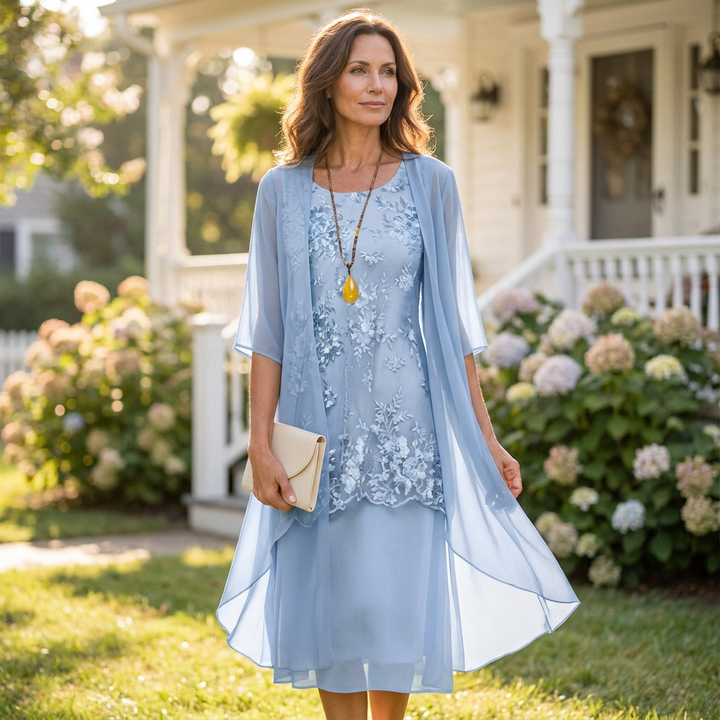 Eleanor | Elegant Chiffon Two-Piece Dress