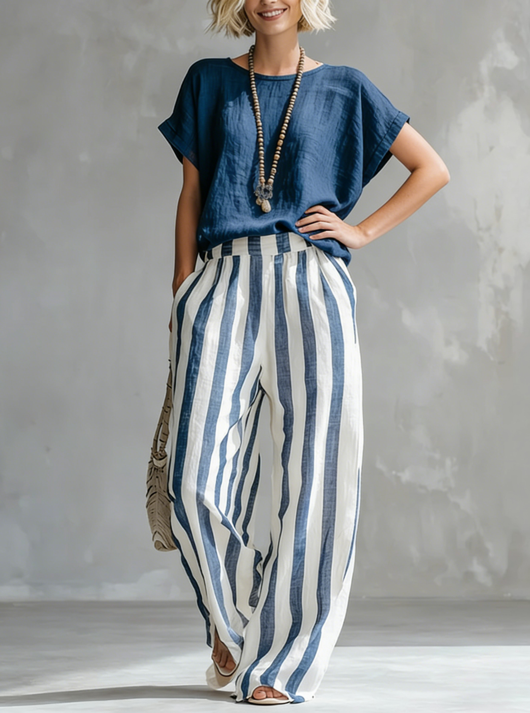 Sienna™ Relaxed Striped Linen Blend Set