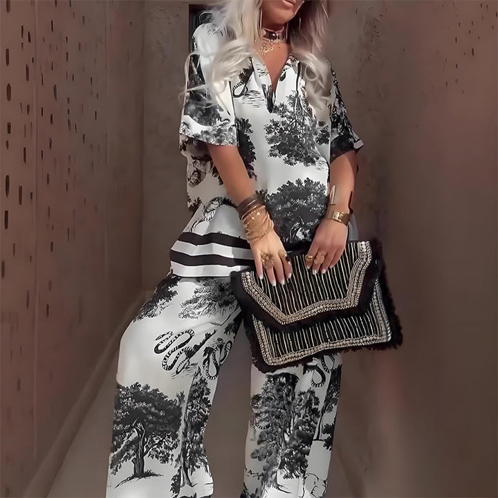 Navia™ | V-Neck Two-Piece Set